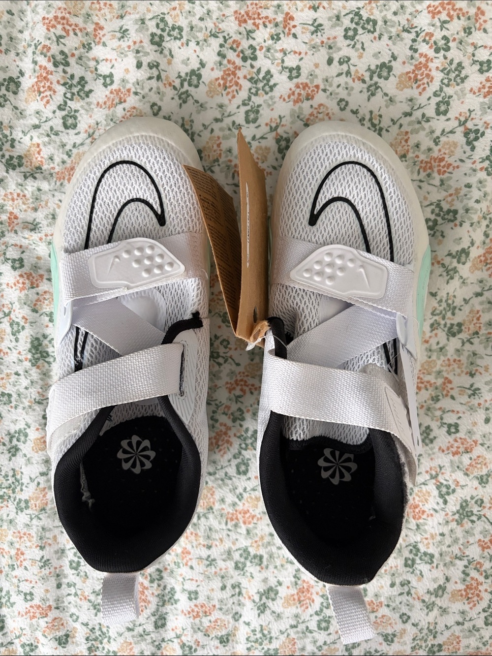 Women’s Nike Indoor Cycling White Sneakers with Mint Accent